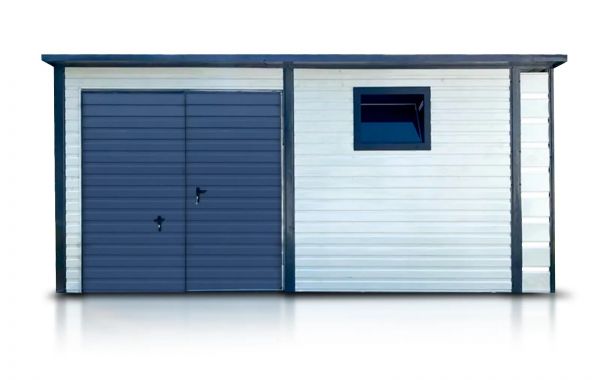 Металлический гараж 5×2.5 м с навесом